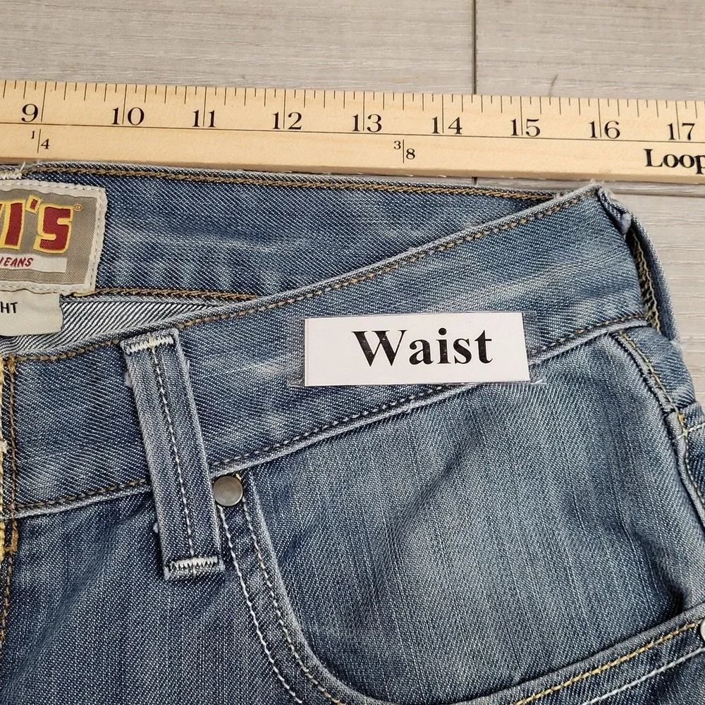 👖VTG Levis 514 Jeans Men's 33x29 Slim Straight Denim Rear Button Flap Pockets‎